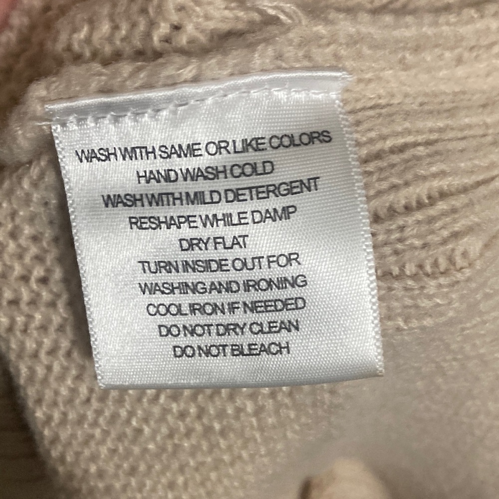 Pray on It Cozy Embellished Sweater, women’s size 2XL, Beige and Pink Oversized - Picture 8 of 11